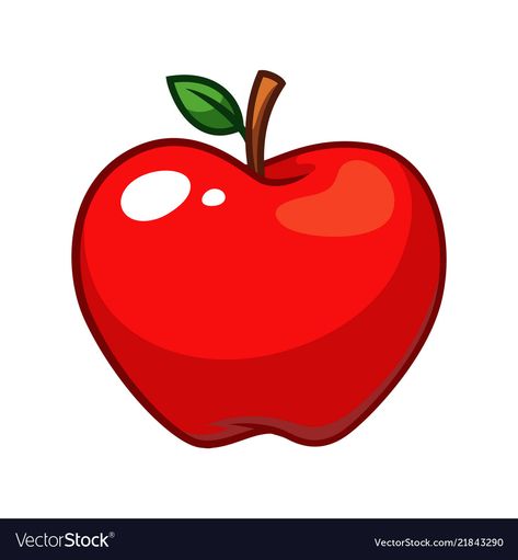 Apple Picture For Kids, Cartoon Apple Drawing, Apple Cartoon Image, Apple And Onion Cartoon, Apple Vector Illustration, Fruits Cartoon Images, Apple Drawing, Apple Clipart, Snow White Apple