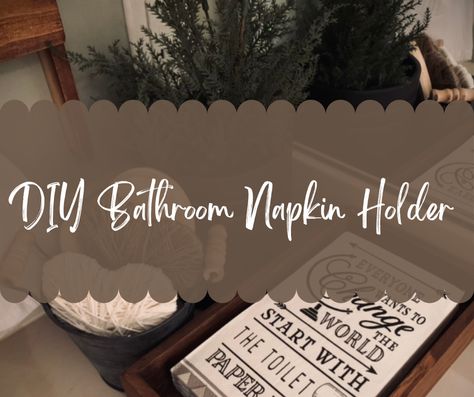 Easy DIY napkin holder for some cute rectangle bathroom napkins! Bathroom Napkin Holder Ideas, Diy Napkin Holder, Bathroom Napkins, Rectangle Bathroom, Bathroom Holder, Wood Napkin Holder, Antique Wax, Hand Towels Bathroom, Napkin Holders