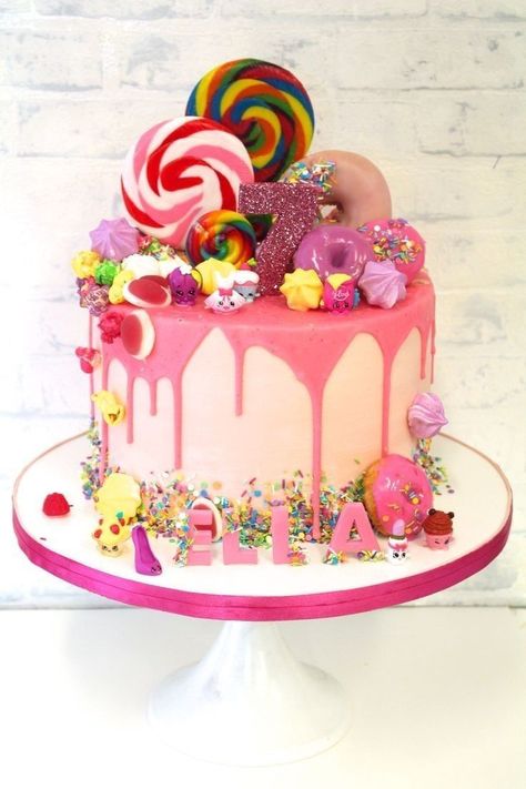 Sweetie Cake, Candyland Cake, Candy Birthday Cakes, 6th Birthday Cakes, Chocolate Drip Cake, Candy Birthday Party, Torte Cupcake, Buttercream Cakes, Candyland Birthday