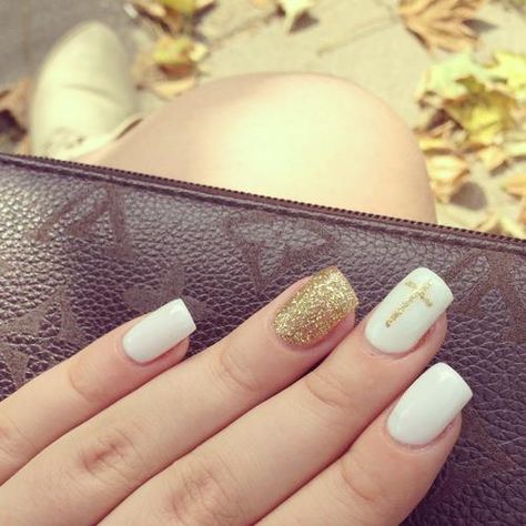 nails and nail art Hope Nails, Rodeo Nails, Golden Nails, Cute Short Nails, Unicorn Nails, White Nail Designs, Thanksgiving Nails, Short Acrylic Nails Designs, Pretty Acrylic Nails