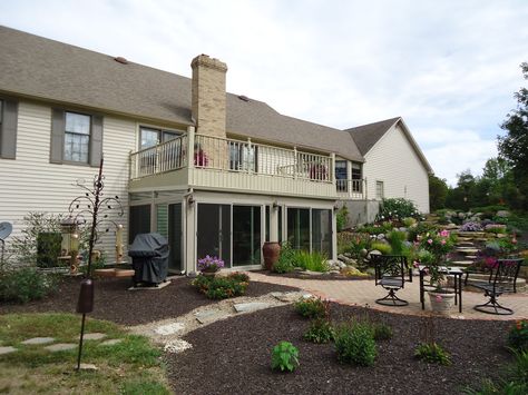 Enclosed Decks Porches | Porch under deck enclosure. Three seasons room underneath with deck above. This could work. Enclosed Under Deck, Porch Under Deck, Enclosed Decks, Andersen Doors, Patio Under Decks, Deck Enclosures, Deck Shade, Under Deck, Hot Tub Room