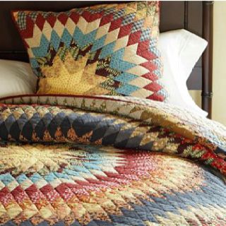 Pottery Barn Museum Craft Collection - American Folk Art Musuem Sunburst Quilt Pottery Barn Quilts, Colchas Quilting, Lone Star Quilt, Winter Quilts, Quilted Sham, Pretty Decor, American Folk Art, Barn Quilt, Star Quilts