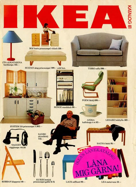 How The Perfect Home Looked From 1951 To 2000, According To Vintage IKEA Catalogs Ikea Vintage, Poster Grafico, Vintage Ikea, Ikea Catalog, Ikea Design, Catalog Cover, Catalog Design, New Wall, Room Posters