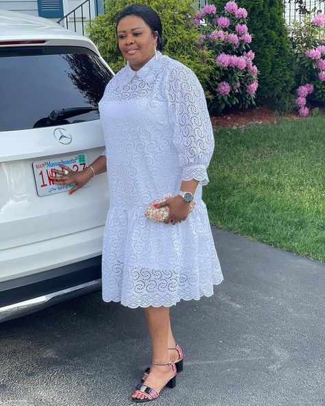 Fanny_Klodin | Our Client all the way from USA 🇺🇸 Thank you for choosing @fanny_xxox . You can also contact us for all your designs👌 | Instagram Lace Style For Women Over 50, Laize Dress Styles Latest, Latest Lace Styles For Women, Classy White Dresses, Asoebi Styles Lace, Simple Lace Dress, Latest Lace Styles, Classy White Dress, White Lace Gown