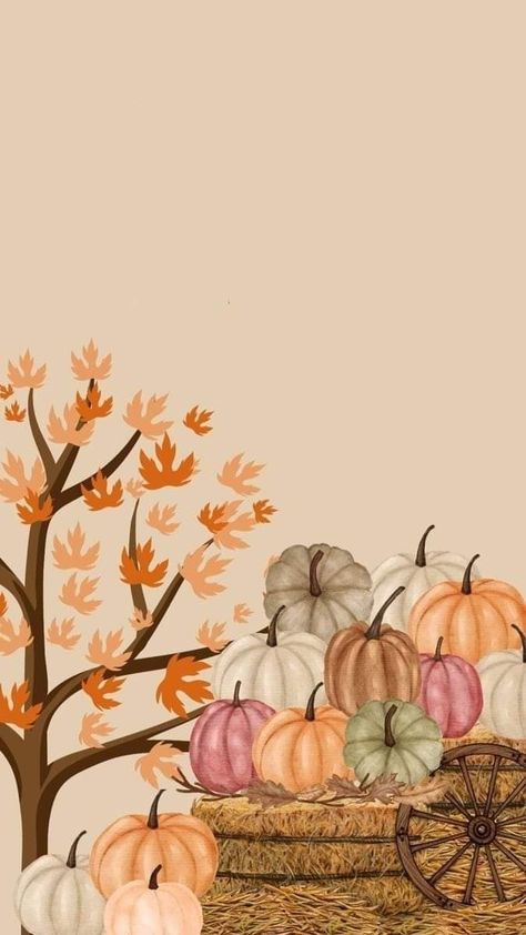 Harvest Phone Wallpaper, Fall Watercolor Wallpaper Iphone, September Ipad Wallpaper Aesthetic, Fall Iphone Wallpaper Rustic, Halloween Backgrounds Iphone, Fall Cute Wallpaper, September Phone Wallpaper, September Iphone Wallpaper, Pumpkin Wallpaper Aesthetic