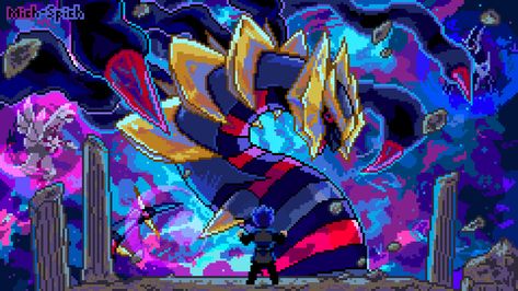 Giratina's Destruction, now animated! Pokemon Banner, Giratina Pokemon, Rayquaza Pokemon, Pokémon Fanart, Pixel Art Pokemon, Piskel Art, Ghost Pokemon, Pokemon Backgrounds, Cool Pokemon Wallpapers