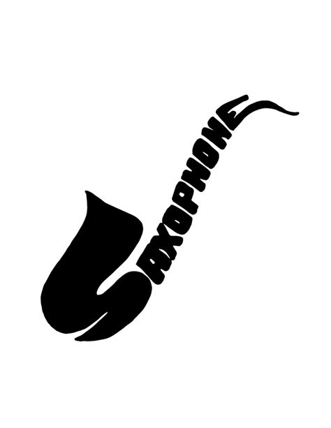 Semantic Typography, Saxophone Drawing, Saxophone Tattoo, Bremen Musicians, Screen Savers Wallpapers Backgrounds, Saxophone Art, Saxophone Music, Band Jokes, Sharpie Tattoos