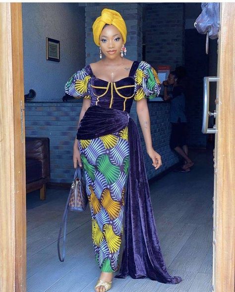 Gown Styles, Aso Ebi, Ankara Styles, Ankara, Wedding Guest, Velvet