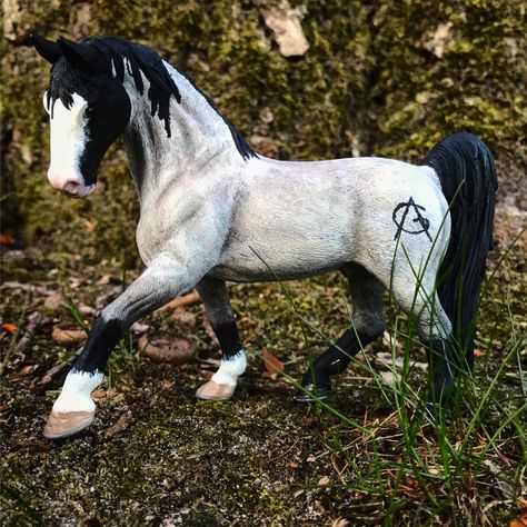 Schleich Horse Repaints, Schliech Ideas, Schleich Ideas, Unusual Horse, Schleich Horses, Bryer Horses, Custom Figurines, Fantasy Horses, Horse Crafts