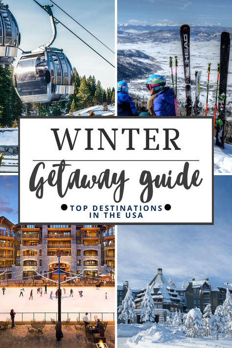 Planning a winter getaway for your family? Now is the time to start planning. Here are the top winter destinations for your dream vacation. Whether its Christmas in New York or a family ski trip, each destination offers a wide viriety of fun places to go. Fun for the whole family! Christmas Getaways Families, January Vacation Destinations Us, Midwest Winter Getaways, Affordable Family Ski Trips, Winter Family Vacations, Family Ski Vacation, Snowboarding Trip, Family Ski Trip, Ski Family