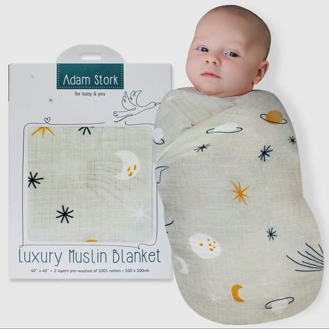 Luxuriously soft muslin swaddle blanket that will gently cocoon your baby in comfort. ☁️ Made from the finest, breathable muslin that gets softer with every wash. Perfect for swaddling, cuddling, or using as a stroller cover. The delicate design makes it a beautiful addition to any nursery. Shop our collection of luxurious swaddle blankets and find the perfect one for your little one! #luxuryswaddle #muslinblanket #babyessentials #nurserydecor Newborn Swaddle Blanket, Carton Packaging, Moon Space, Baby Muslin Swaddle, Baby Swaddle Blanket, Newborn Blankets, Stroller Cover, Newborn Swaddle, Muslin Swaddle Blanket