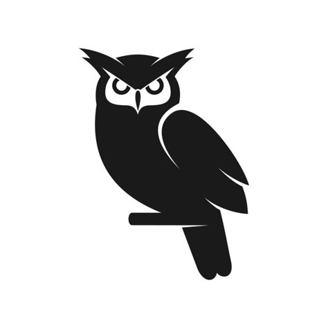 black owl logo Owl Graphic Design, Owl Logo Design, Owl Icon, Owl Symbol, Bear Logo Design, Simple Owl, Owl Graphic, Bird Logo Design, Owl Vector