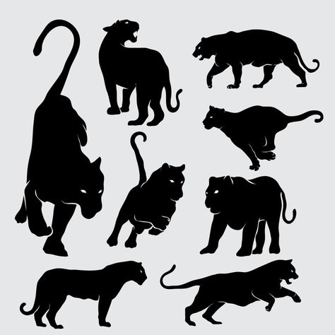 Black Panther Silhouette, Panther Silhouette, Krishna Tattoo, The Black Panther, Black Panther, Panther, Krishna, The Black, Vector Art