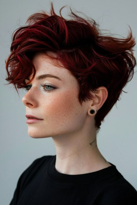 These 90s Pixie Cuts Are Absolute Fire - Pinch Of Glam 90s Pixie Haircut, Shag Pixie, Pixie Cut Color, 90s Pixie Cut, Coloured Pixie Cut, 90s Pixie, Short Red Hair, Edgy Pixie Cuts, Shaggy Short Hair