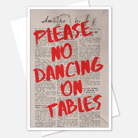 PRICES MAY VARY. 【Please No Dancing On Tables Poster Size】16x24inch Unframe，You can prepare a 16x24inch or larger frame, Install with family, fully enjoying the fun of DIY! 【70s Newspaper art Canvas Quality 】High definition picture printed on high-quality canvas, waterproof, uv resistant and fade resistant indoor, high-quality thick canvas, friendly environment inkjet, the best choice for gallery decoration！ 【Funky Trend Poster 】High-grade canvas home art painting is a good choice as a guitar gi Please No Dancing On Tables, 70s Newspaper, Dancing On Table, Room Posters Vintage, Aesthetic Poster Vintage, College Dorm Posters, Gallery Decoration, Trend Poster, Picture Wall Bedroom