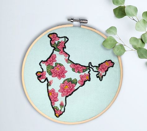 Indian National Flower, Country Embroidery, Flower Hand Embroidery, National Flower, Art Indian, India Country, Unique Embroidery, Digital Patterns, Indian Art