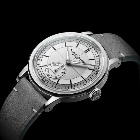 Raymond Weil, Monogram Bracelet, Dress Watch, Mens Luxury, Stitching Leather, Automatic Watch, Luxury Watch, Grey Leather, Watch Design