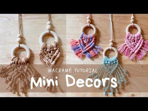 Macrame Oil Diffuser Diy, Diy Macrame Car Charm, Macrame Car Diffuser Diy Tutorial, Macrame With Wooden Rings, Macrame Car Charm Tutorial, Macrame Car Diffuser Diy, Diy Oil Diffuser, Wooden Rings Craft, Macrame Car Charm