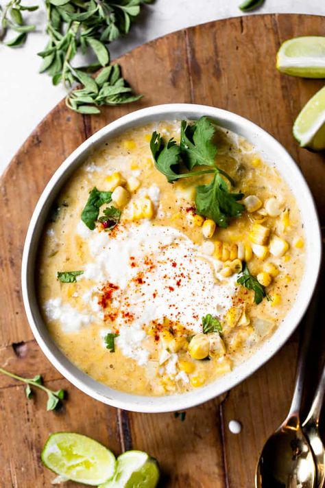 Best Corn Recipes for Summer New Mexican Appetizers, Sides With Mexican Food, Crock Pot Corn Recipes, Soup Recipes Meatless, Crockpot Mexican Corn, Corn Dishes Recipes, Soup Bar Ideas, Mexican Corn Soup, Crock Pot Soups