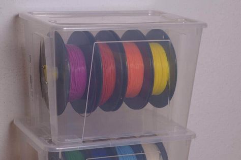 Image of 3D Printer IKEA Hacks: SAMLA Filament Storage Solution Ikea Samla, Filament Storage, Useful 3d Prints, 3d Printing Business, 3d Printer Designs, 3d Printing Diy, 3d Printed Jewelry, 3d Printer Projects, 3d Printing Pen