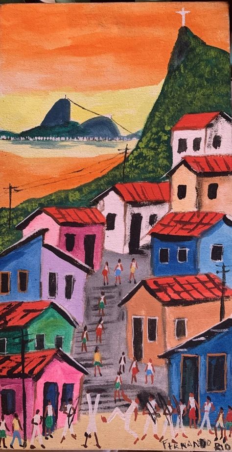 Fauvism Art, Brazil Art, Wall Murals Diy, Latin American Art, Cottage Art, American Painting, Canvas Painting Designs, Landscape Art Painting, Mural Wall Art