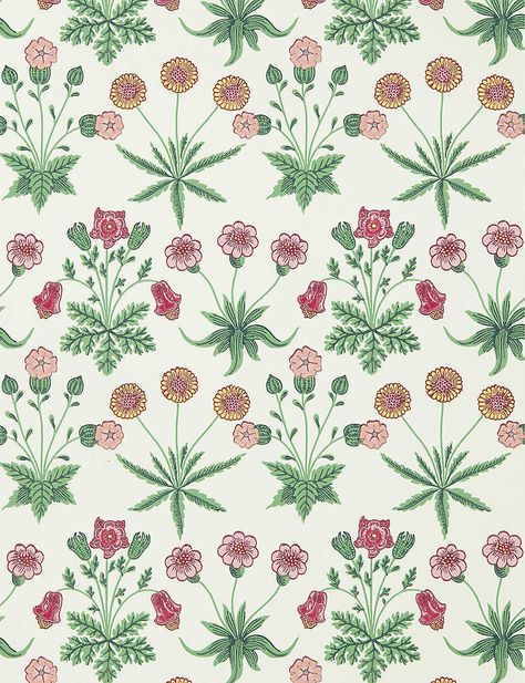 William Morris Wallpaper, Bright White Background, Field Wallpaper, Morris Wallpapers, Daisy Wallpaper, Wallpaper Interior, William Morris Designs, Jewel Colors, Ligne Roset