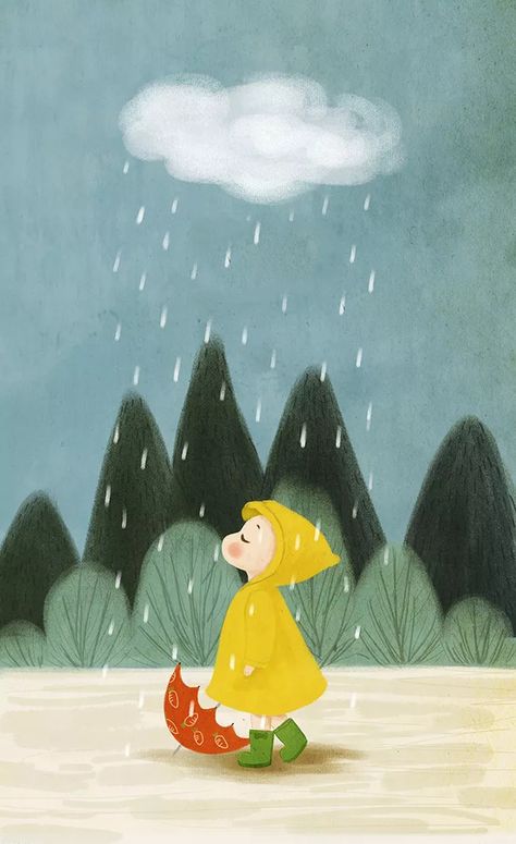 Rain Cartoon, Free Rain, Rain Illustration, Girl In Rain, Best Instagram Stories, Rain Photo, Watercolor Flower Background, Wallpaper Wa, Art Decor Diy