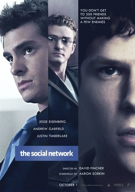 The Social Network (2010) [1500 x 2128] The Social Network Movie, Social Network Movie, Hidden Figures, David Fincher, The Social Network, Alternative Movie Posters, Andrew Garfield, Social Networking Sites, Movie List