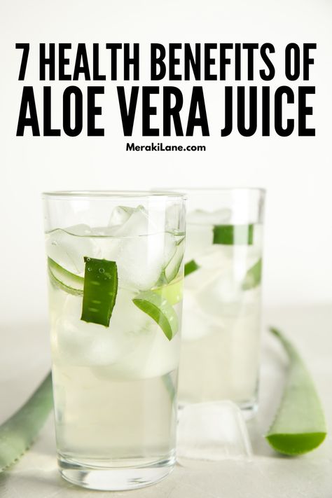 10 DIY Aloe Vera Juice Recipes for Healthy Hair, Skin & Digestion | Aloe juice offers so many health benefits -- it's high in antioxidants, balances blood sugar, and supports a healthy liver. It's also known for its beauty benefits, and many women want to know how to make it at home! We're sharing our best tips to make homemade aloe juice, including tasty add-ins to help you create you're very own smoothie, slush, or even cocktail. We've also curated our favorite recipes you're sure to love! Aloe Vera Juice Recipes, Aloe Vera Juice Benefits, Treating Ibs, Aloe Drink, Aloe Vera Benefits, Aloe Vera Drink, Ginger Drink, Aloe Juice, For Healthy Hair