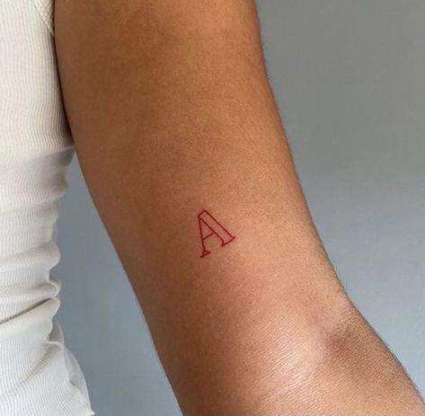 Red Tattoo, Red Ink Tattoos, Red Tattoos, Discreet Tattoos, Dainty Tattoos, Little Tattoos, Simplistic Tattoos, Fine Line Tattoos, Small Tattoo