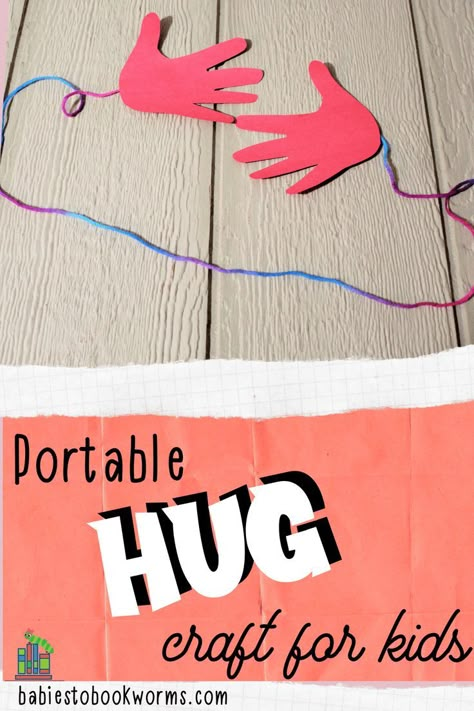 Hug Craft, Helping Hands Craft, Book Craft, Kids Literacy, Daycare Activities, Craft For Kids, Valentines For Kids, Toddler Crafts, Classroom Activities