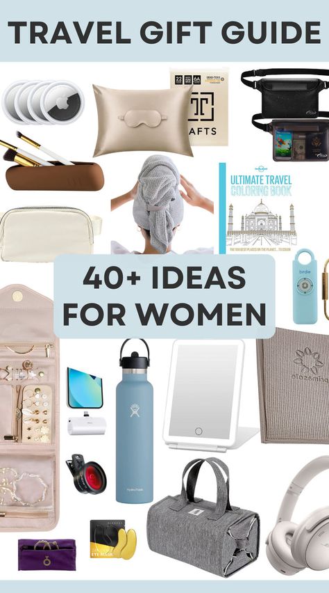 Here are 40 unique travel gift ideas for women who love to travel. Traveler Gift Ideas, Gifts For Travelers Women Ideas, Travel Gifts Ideas For Women, Trending Gifts For Women, Gifts For People Who Travel, Classy Trousers, Travel Gift Ideas, Gifts For Travelers, Unique Travel Gifts