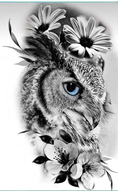 Realist Owl Tattoo, The Owl Tattoo Design, Large Owl Tattoo, Fierce Owl Tattoo, Unique Owl Tattoo Ideas, Owl Face Tattoo Design, Tattoo Owl Design, Owl Chest Tattoo Female, Two Owls Tattoo