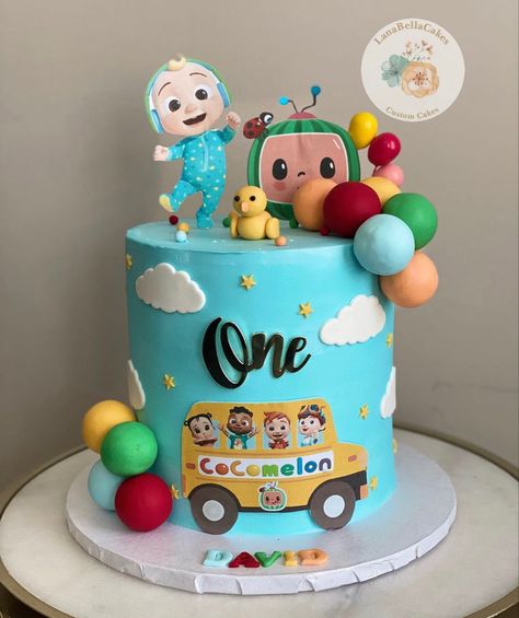 Cocomelon Cake Icing Design, Cocomelon Cake For 1st Birthday, Coco Melon Cake Design, Cocomelon Cake 3rd Birthday, First Birthday Cake Cocomelon, Coco Melon Birthday Cake Ideas, Coco Melon Birthday Cakes, Cocomelon Number 2 Cake Design, Cakes For 1st Birthday Boy