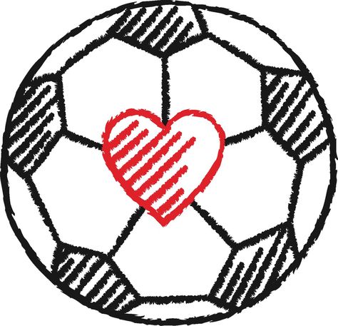 Soccer Ball Crafts, Soccer Drawing, Football Drawing, Heart Vinyl, Drawings For Boyfriend, Letters To Boyfriend, Love Articles, Ball Drawing, Aesthetic Letters