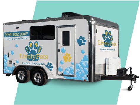 Pet & Dog Grooming Trailers for Sale - Wag'n Tails Dog Grooming Van Ideas, Mobile Dog Grooming Trailers, Dog Grooming Trailer, Grooming Truck, Grooming Trailer, Mobile Pet Grooming, Capstone Project Ideas, Capstone Project, Mobile Business