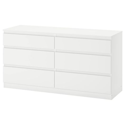 KULLEN 6-drawer dresser, white, 551/8x283/8" Of course your home should be a safe place for the entire family. That’s why hardware is included so that you can attach the chest of drawers to the wall.