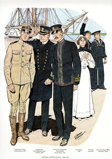 U.S. Navy Uniforms - 1905-1913 Us Army Uniforms, Army Poster, Navy Girlfriend, Military Girlfriend, Navy Chief, Navy Uniforms, Naval History, United States Military, Military Uniforms