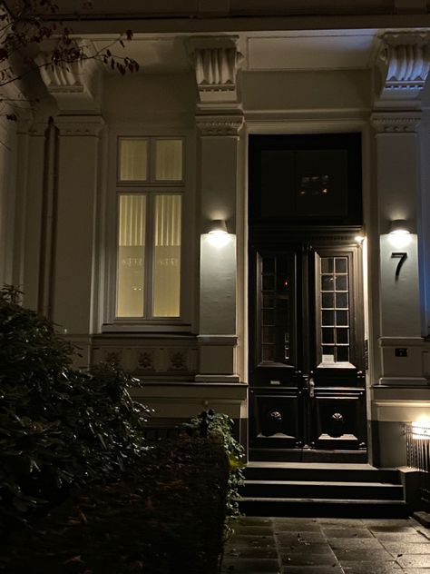 #numbers #seven #door #night #lights Front Door Aesthetic Night, Kitchen At Night Aesthetic, Front Door Aesthetic, Entrance Apartment, Exterior House Doors, Door Aesthetic, Normal House, Random Aesthetic, House Front Door