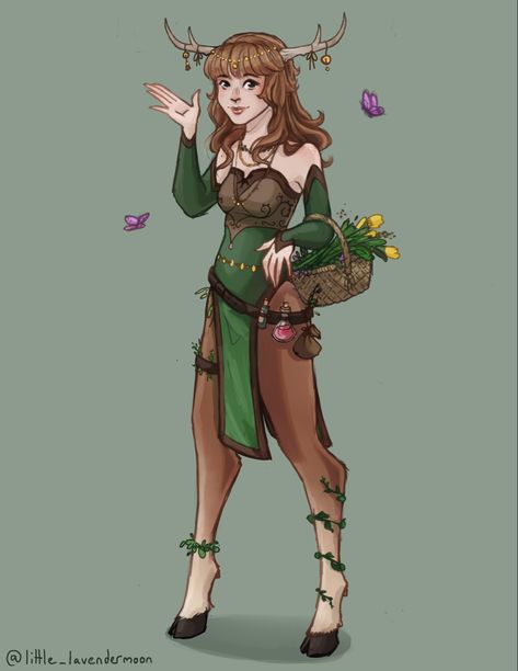 Satyr Dnd 5e Female, Fawn Character Design, Dnd Faun, Female Drawing Base, Satyr Girl, Jessie Characters, Dnd Things, Fantasy People, Deer Girl