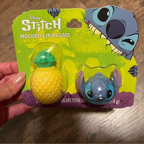 Disney’s Stitch Lip Balm Duo Two Lip Balms One Shaped As Pineapple One Shaped As Stitch Stitch Lip Balm, Stitch Lip Gloss, Stitch Halloween Makeup, Stitch Makeup Look, Stitch Makeup, Stitches Makeup, Lilo And Stitch Characters, Stitch Crafts, Lilo And Stitch Merchandise