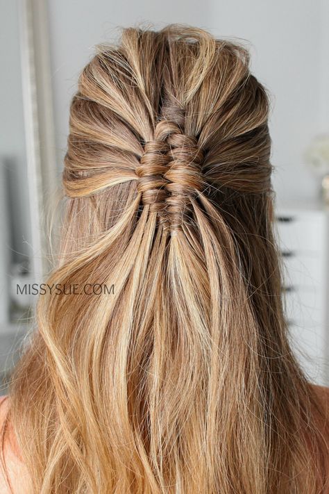 Braid Hairstyles Shoulder Length, Infinity Braids, Box Braid Hairstyles, Blond Haircut, Hairstyles Shoulder Length, Missy Sue, Infinity Braid, Prom Hair Updo, Braided Half Up