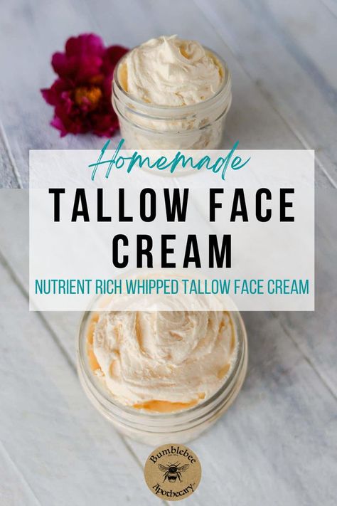 This DIY face moisturizer is the purest and most natural skincare product ever. It is a nutrient rich whipped tallow face cream that delivers the ultimate hydrating, soothing, and anti aging benefits. Tallow Face Cream, Tallow Recipe, Diy Face Moisturizer, Homemade Moisturizer, Eco Friendly Beauty, Diy Lotion, Diy Kosmetik, Homemade Lotion, Homemade Face