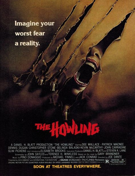 MOVIE THE HOWLING Vintage Advertisement by AutoandAnchorSociety on Etsy Christopher Stone, Dee Wallace, Patrick Macnee, 80s Movie Posters, John Carradine, The Howling, Creepy Horror, Best Horror Movies, Horror Posters