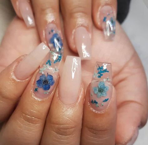 Pressed Flower Nails, Porcelain Print, A Thing Of Beauty, Flower Nail Designs, Nails Only, Flower Nail Art, Stick On Nails, Fire Nails, Best Acrylic Nails