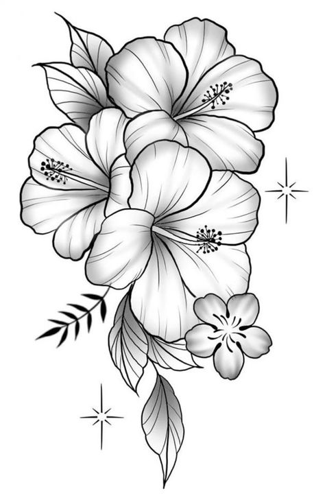 Delicate Hibiscus Tattoo, Hibiscus Flower Drawing, Ink Tattoo Design, Flower Tattoo Stencils, Hibiscus Flower Tattoos, Red Tattoo Ideas, Red Ink Tattoo, Japanese Flower Tattoo, Rose Drawing Tattoo