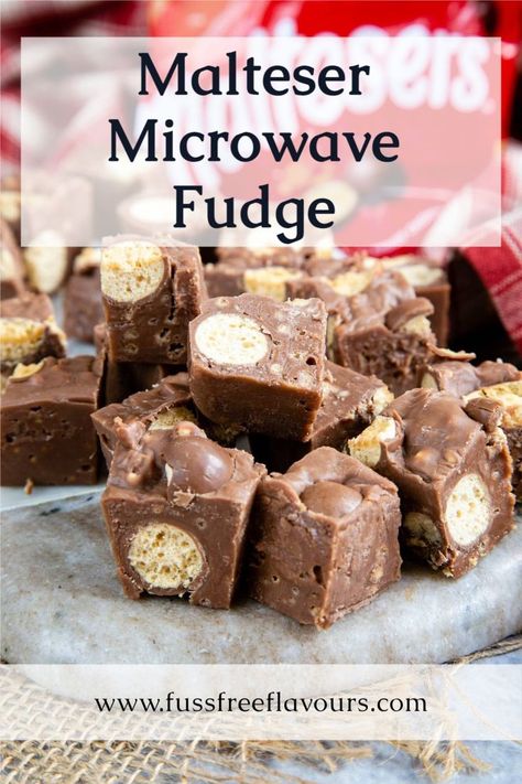 Chocolate Fudge with malt balls Microwave Desserts, Easy Fudge Recipe, Microwave Dessert, How To Make Fudge, Easy Fudge, Kid Friendly Dessert, Microwave Fudge, Dessert Recipes For Kids, Fudge Recipes Easy