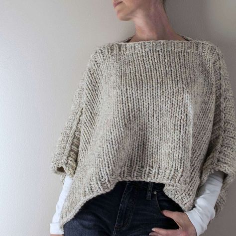 Modern Poncho Knitting Pattern : Free Easy Poncho Knitting Pattern, Poncho Knitting, Poncho Knitting Patterns, Lion Brand Wool Ease, Knit Vest Pattern, Chunky Knitting Patterns, Sweater Poncho, Sweater Chunky, Chunky Knitting