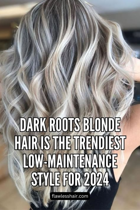 Platinum Blonde Balayage Blonde Balayage With Dark Roots, Balayage With Dark Roots, Dark Roots Blonde Hair Balayage, Cool Blonde Balayage, Ashy Blonde Balayage, Dark Roots Hair, Ashy Blonde Hair, Hair Platinum Blonde, Ombré Balayage