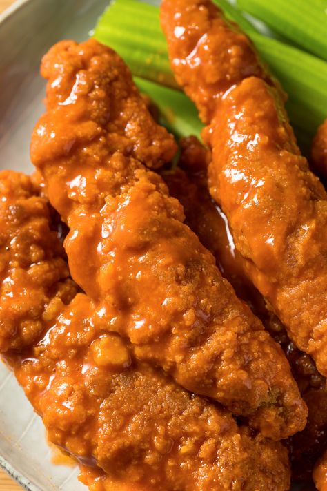 Buffalo Tenders Recipe, Buffalo Chicken Tenderloins, Buffalo Chicken Tenders Fried, Buffalo Chicken Cutlets, Buffalo Chicken Tenders Recipes, Crispy Buffalo Chicken Tenders, Buffalo Tenders, Chicken Tenders Baked, Baked Buffalo Chicken Tenders